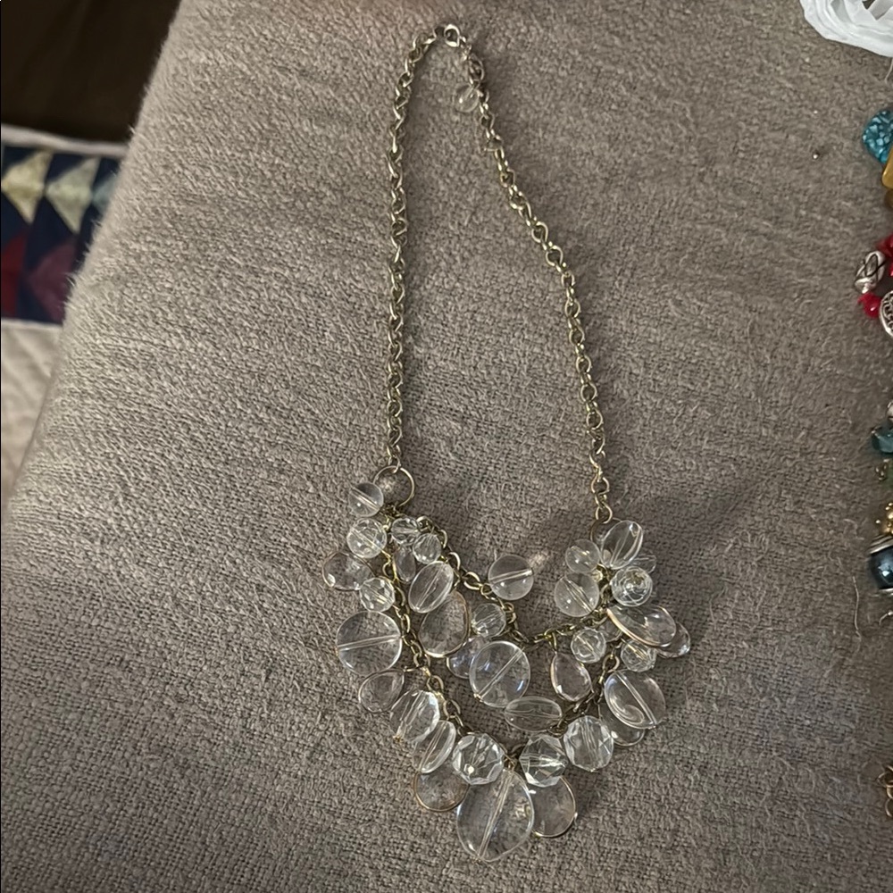 Elegant Clear Beaded Necklace